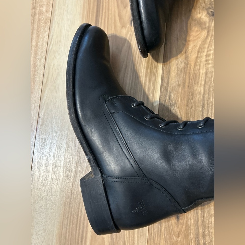 *RARE* Vintage Frye Black Leather Lace-Up Boots Size 9-10 - Picture 7 of 16